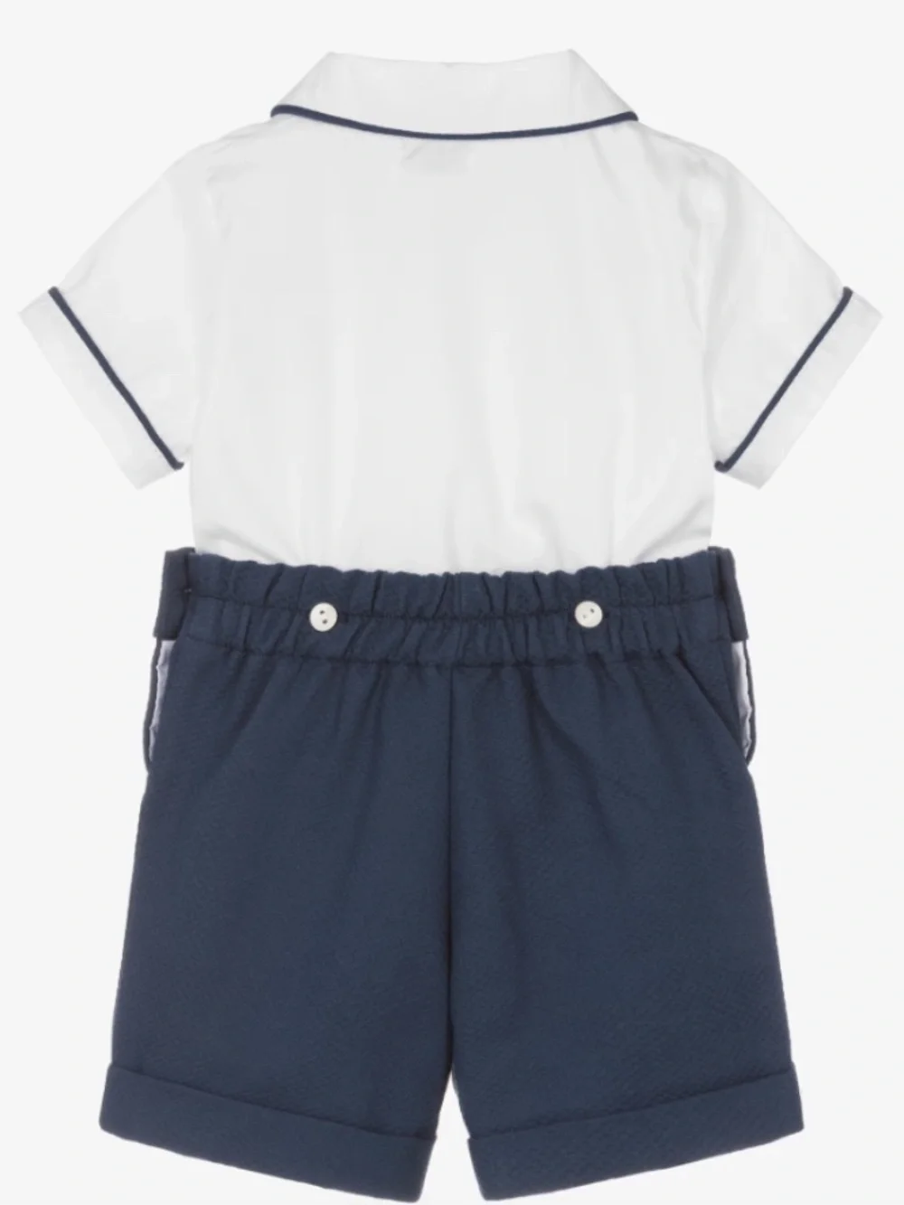 Ancar Boys Navy Blue & White Cotton Buster Suit (Size: 3T)
